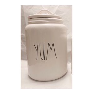 Large canister YUM by Rae Dunn